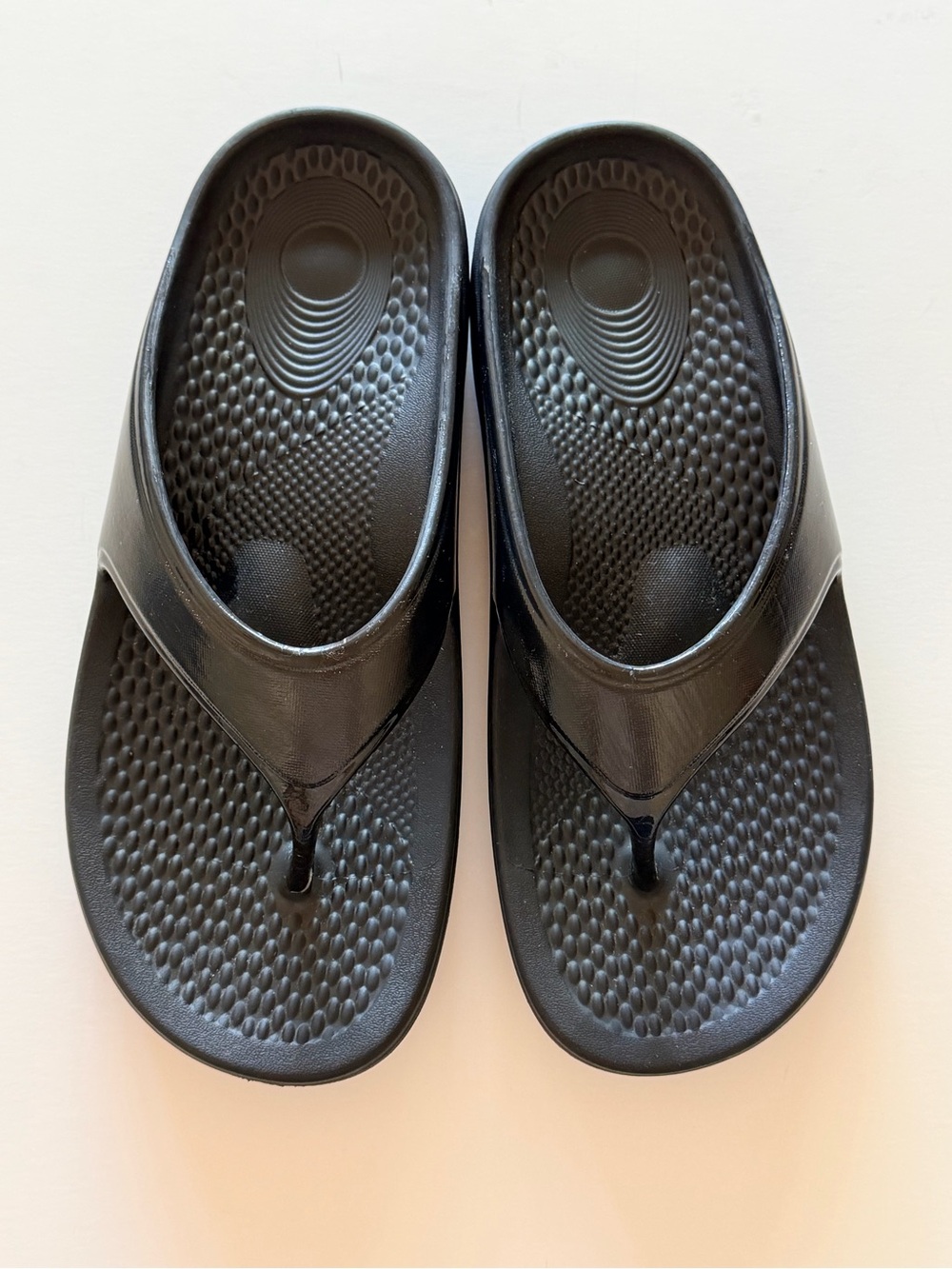 REVITALIGN PWR Bridge Orthopedic thong slides, arch support, black, sz 8W - Picture 5 of 9